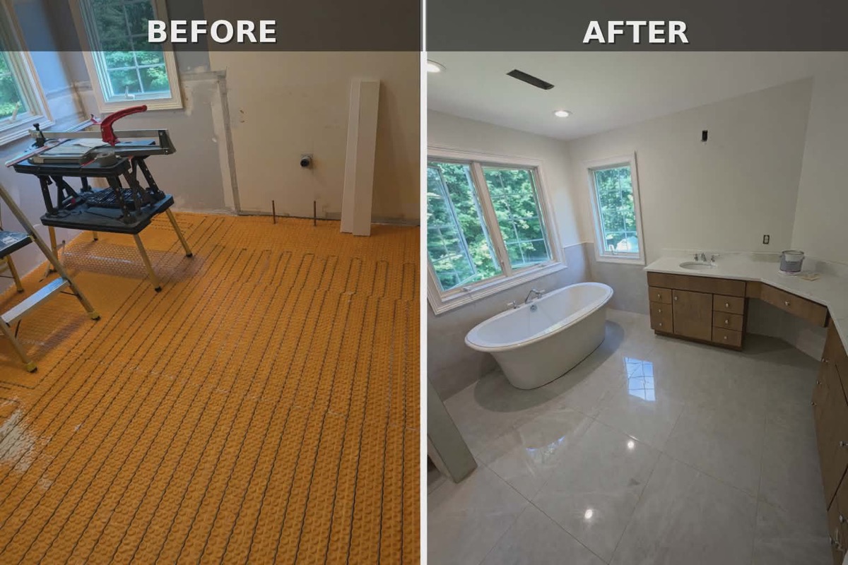 Completed Connecticut bathroom renovation