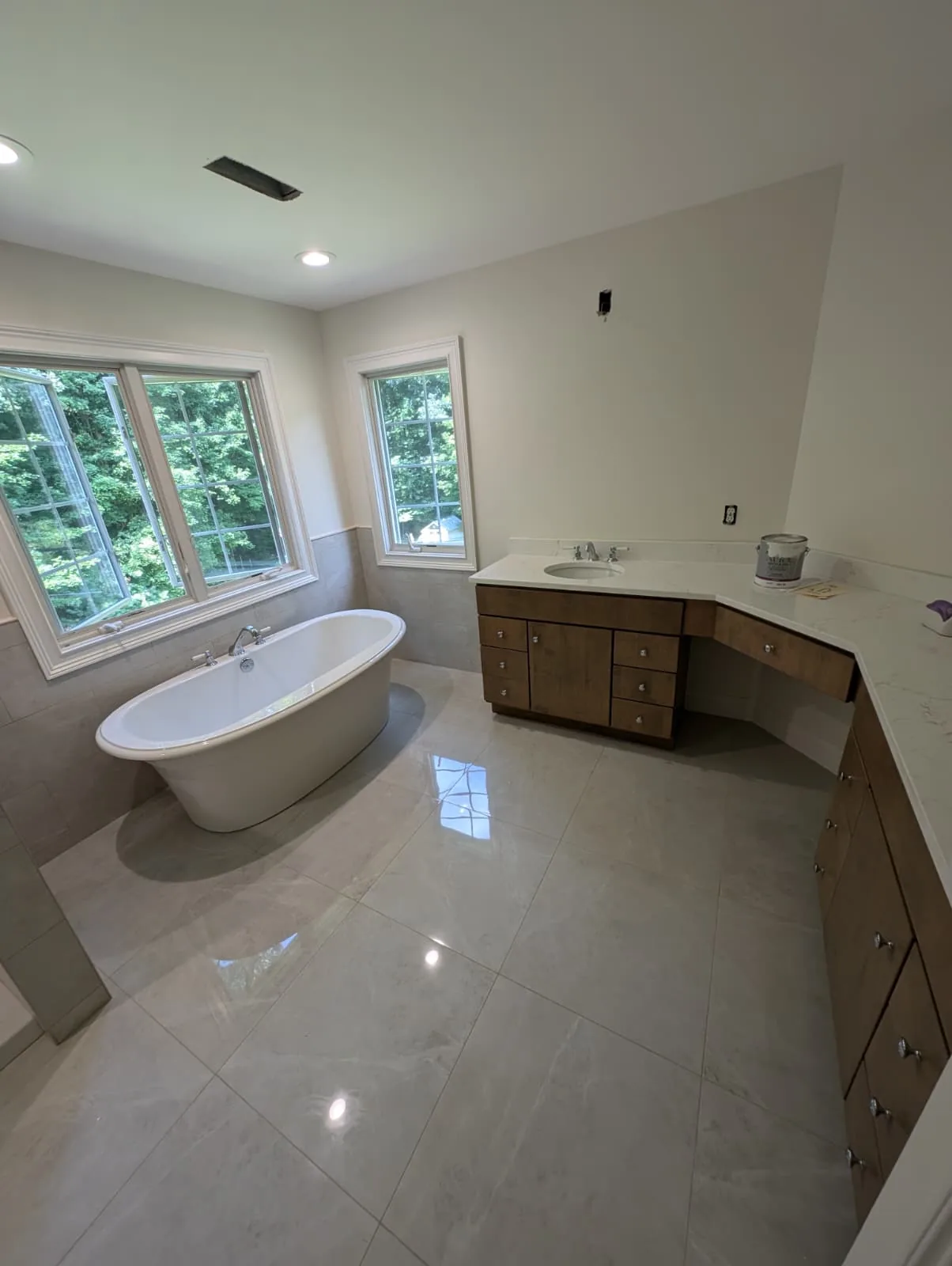 Finished master bathroom remodeled by Renovations Senga